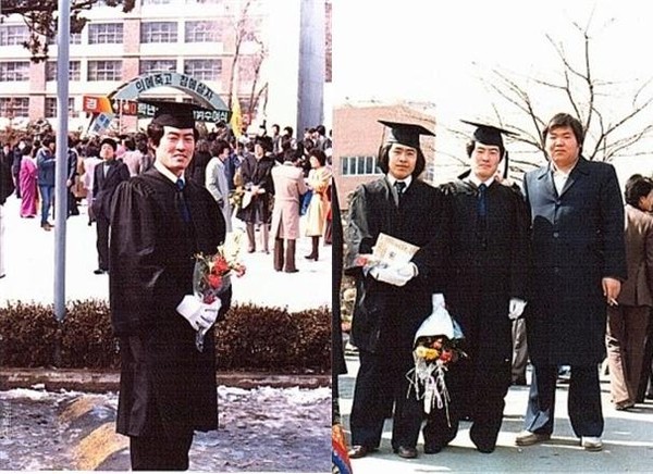 ▲ 그와 나는 1981년에 함께 졸업을 하였다(오른쪽 사진의 왼쪽 첫번째).